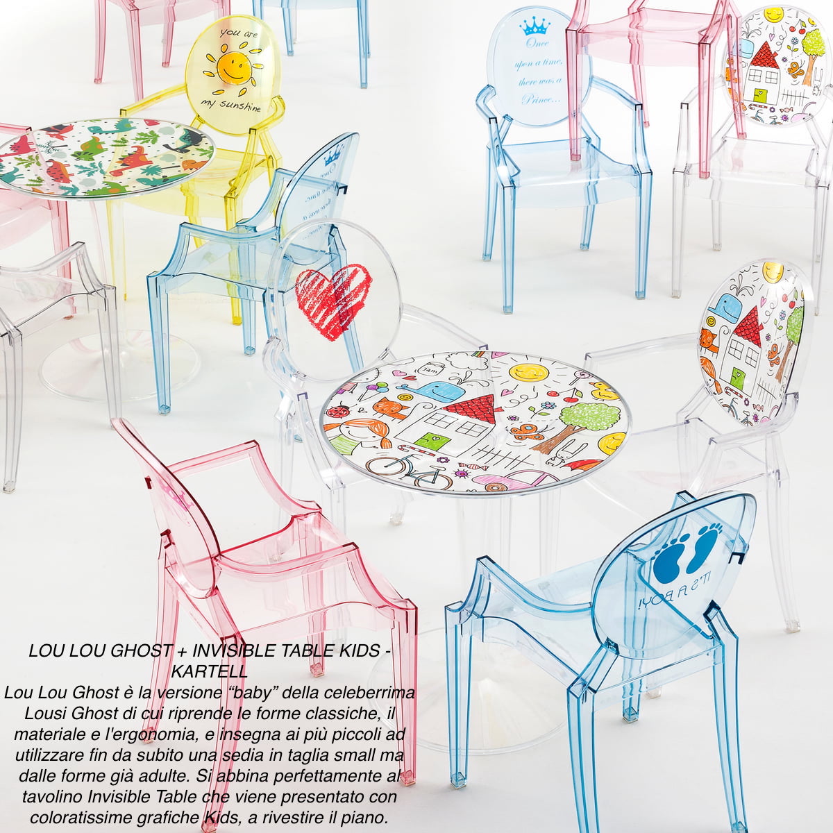 Lou lou ghost + invisible table kids - Kartell